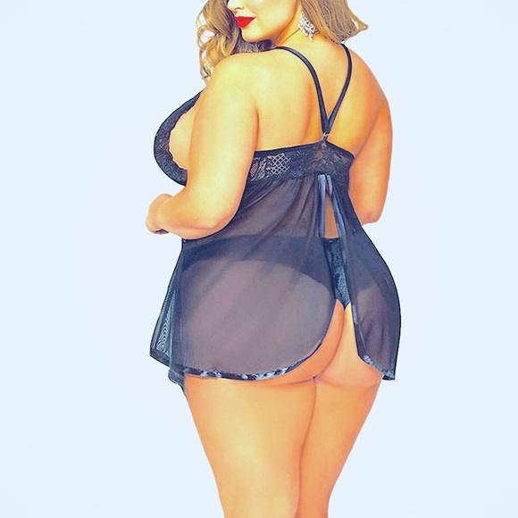 Deep Plunge Lace Empire Waist Babydoll NWT - Picture 2 of 5